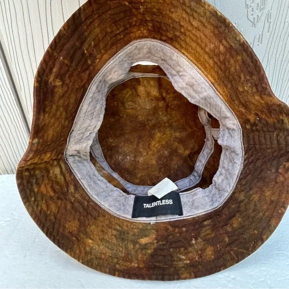 Talentless Bucket Hat Cotton Desert Hues Earthy Tone Embroidered Logo Streetwear - Picture 4 of 5